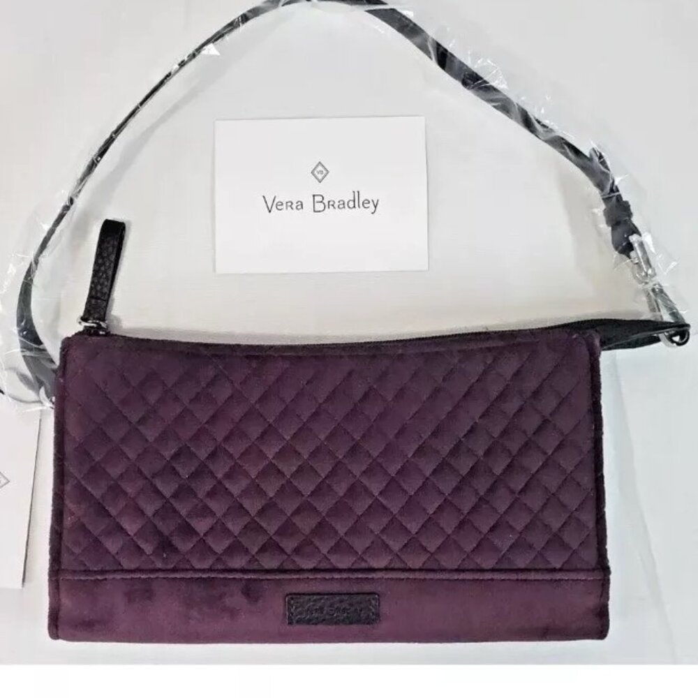 Vera Bradley RFID Slim Wristlet Blackberry Wine NWT Wallet Quilted Velvet🌺